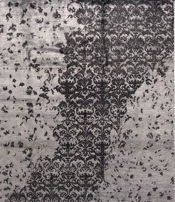 A design carpet form india in grey / black colors